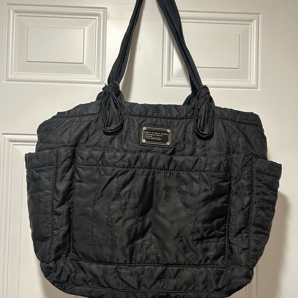 Marc Jacobs Black Quilted Laptop Bag / Purse